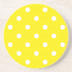 Polka Dot Series---Yellow & White coaster