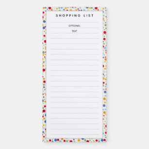 Polka Dot Shopping List Magnetic Notepad