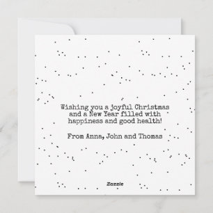 Polka Dot Simple Black White Minimalist Christmas Holiday Card