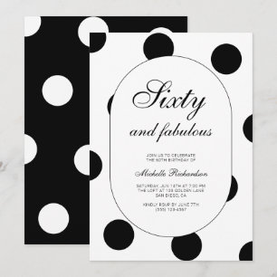 Polka Dot Sixty and Fabulous 60th Birthday Party Invitation