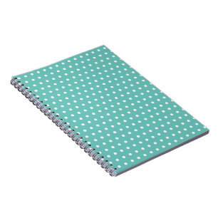 Polka Dot Spiral Notebook (Aqua & White)
