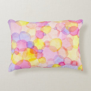 Polka Dot Splash: Colourful Watercolor Decorative Cushion