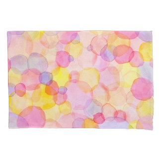 Polka Dot Splash: Colourful Watercolor Pillowcase