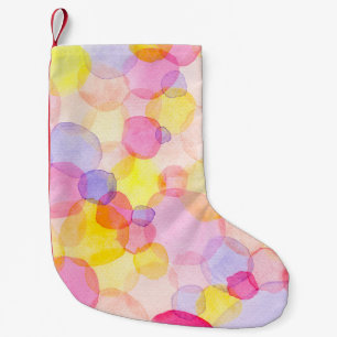 Polka Dot Splash: Colourful Watercolor Small Christmas Stocking