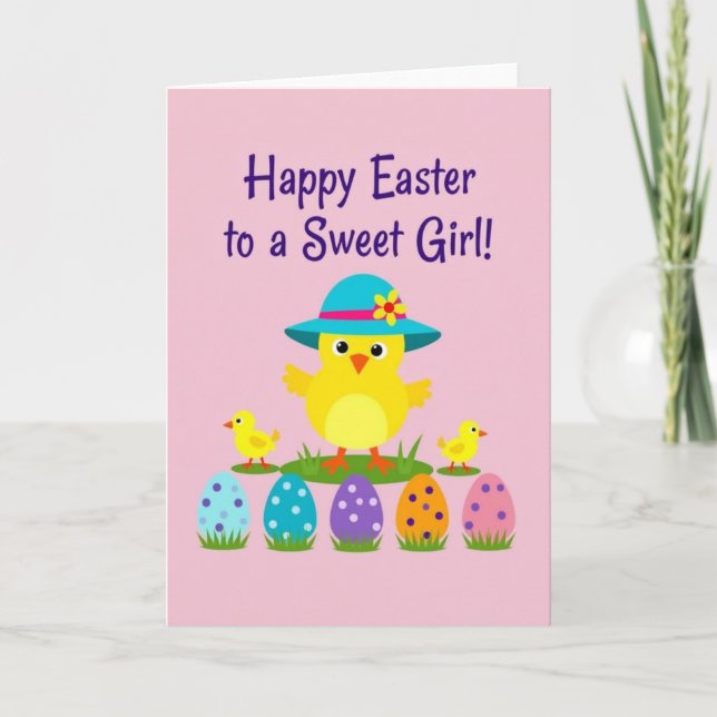 Polka Dot Springtime Scene Card (Front)