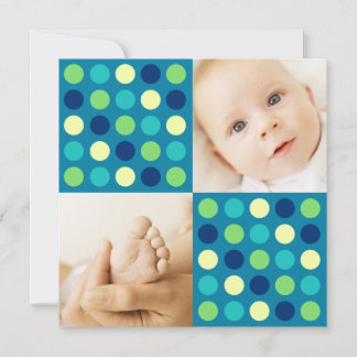 Polka Dot Squares Blue Announcement
