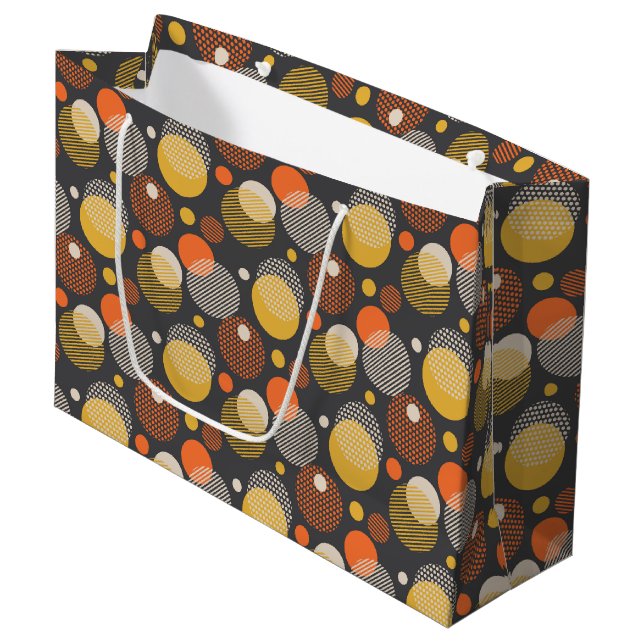 Polka Dot Stripe Pattern Large Gift Bag (Front Angled)