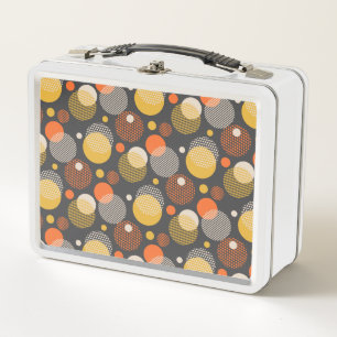 Polka Dot Stripe Pattern Metal Lunch Box