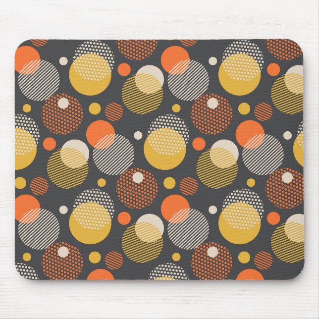 Polka Dot Stripe Pattern Mouse Mat (Front)