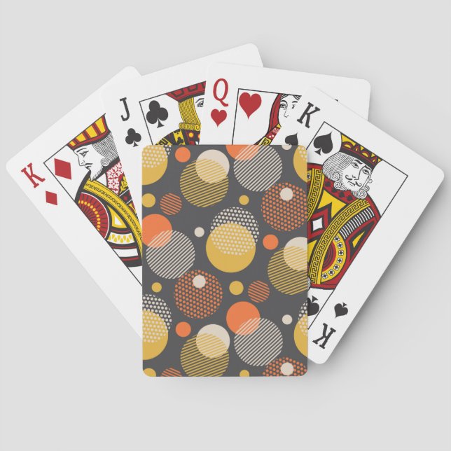 Polka Dot Stripe Pattern Playing Cards (Back)
