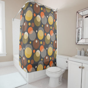Polka Dot Stripe Pattern Shower Curtain