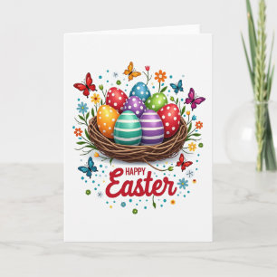 Polka Dot Striped Ovoids Card