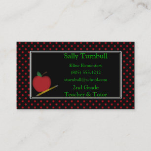 Polka Dot Teacher & Apple Business Card