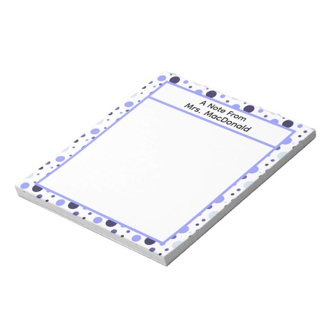Polka dot teacher appreciation gift notepad (Rotated)