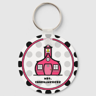 Polka Dot Teacher Keychain