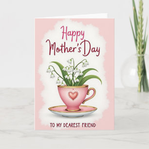 Polka Dot Teacup Floral Card