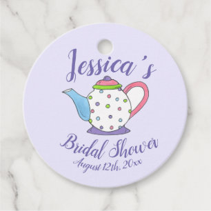 Polka Dot Teapot Afternoon Tea Bridal Baby Shower Favour Tags