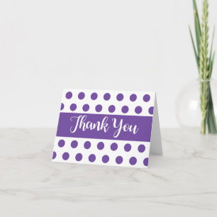 Polka Dot Thank You Purple And White Card