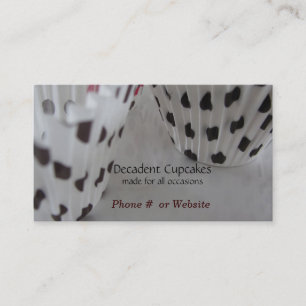 Polka Dot Themed Cupcakes Business Card