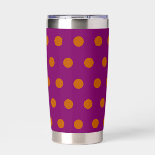 Polka Dot Thermal Tumbler (Deep Magenta & Orange)