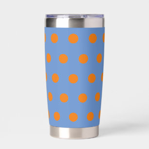 Polka Dot Thermal Tumbler (Denim Blue & Orange)