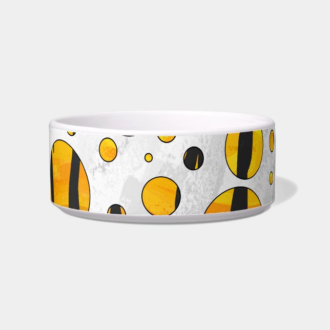 Polka Dot Tiger Black and Orange Print Bowl (Right)