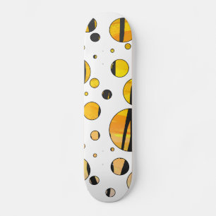 Polka Dot Tiger Black and Orange Print Skateboard