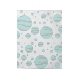 Polka Dot Tiger Black and Teal Print Notepad