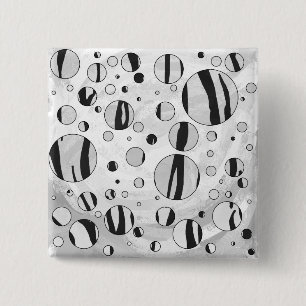 Polka Dot Tiger Black and White Print 15 Cm Square Badge