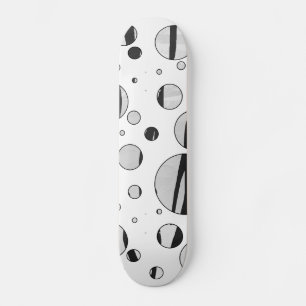 Polka Dot Tiger Black and White Print Skateboard