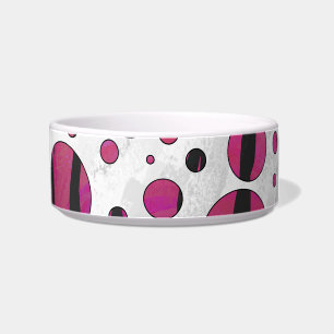 Polka Dot Tiger Hot Pink and Black Print Bowl