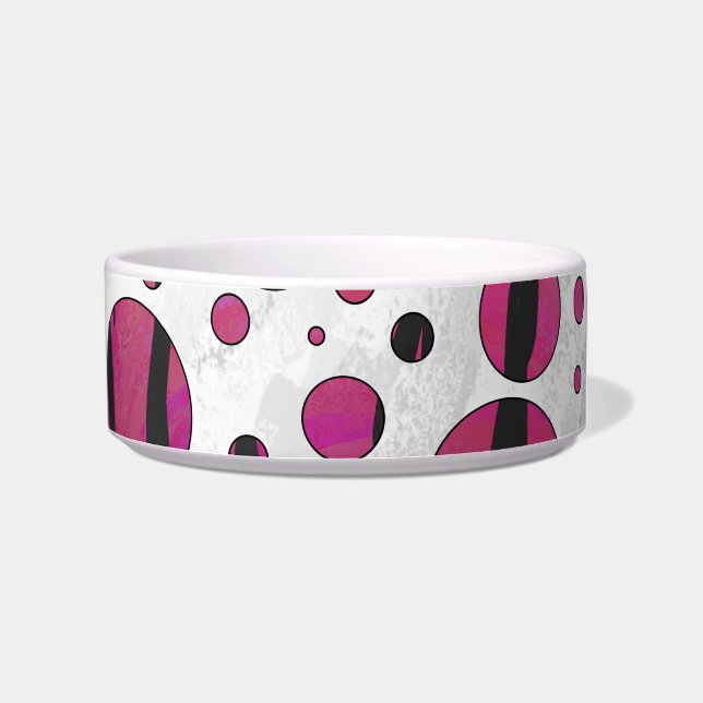 Polka Dot Tiger Hot Pink and Black Print Bowl (Right)