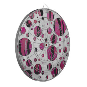 Polka Dot Tiger Hot Pink and Black Print Dartboard