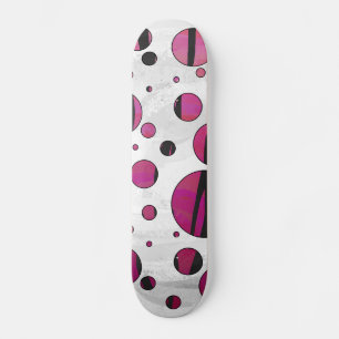 Polka Dot Tiger Hot Pink and Black Print Skateboard