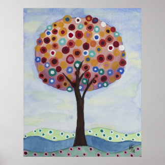 Polka Dot Tree by Heather Saulsbury Poster