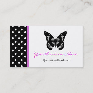Polka Dot Trimmed Butterfly Business Card
