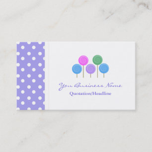 Polka Dot Trimmed Candy Business Cards