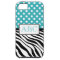 Polka Dot Turquoise & Zebra Print iPhone 5 Case