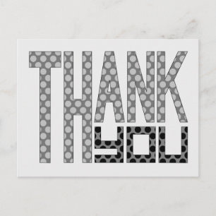 Polka Dot Typography Thank You Postcard