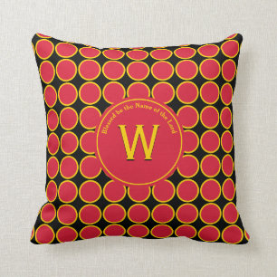 POLKA DOT Uganda Germany Belgium Colours Monogram Cushion