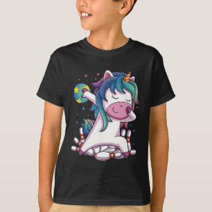 Polka Dot Unicorn Bowling Birthday Party Gift For T-Shirt