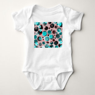 Polka dot watercolor, abstract pattern. baby bodysuit