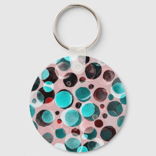 Polka dot watercolor, abstract pattern. key ring