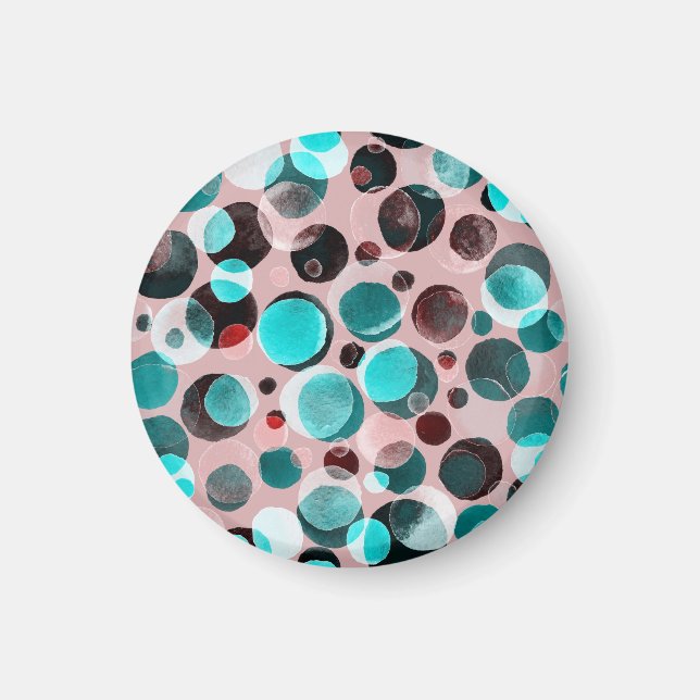 Polka dot watercolor, abstract pattern. magnet (Front)