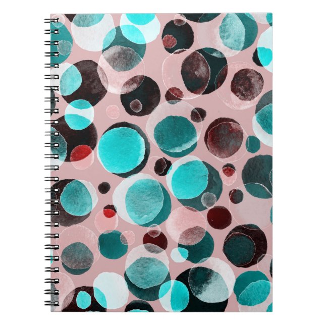Polka dot watercolor, abstract pattern. notebook (Front)