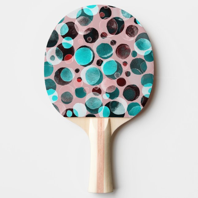 Polka dot watercolor, abstract pattern. ping pong paddle (Front)