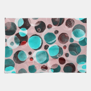 Polka dot watercolor, abstract pattern. tea towel