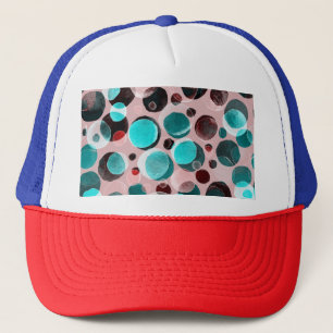 Polka dot watercolor, abstract pattern. trucker hat