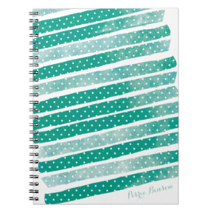 Polka Dot Watercolor Stripes Personalised Journal