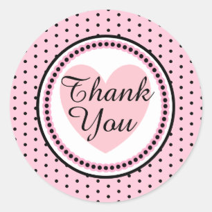 Polka Dot Whimsical Thank You Classic Round Sticke Sticker